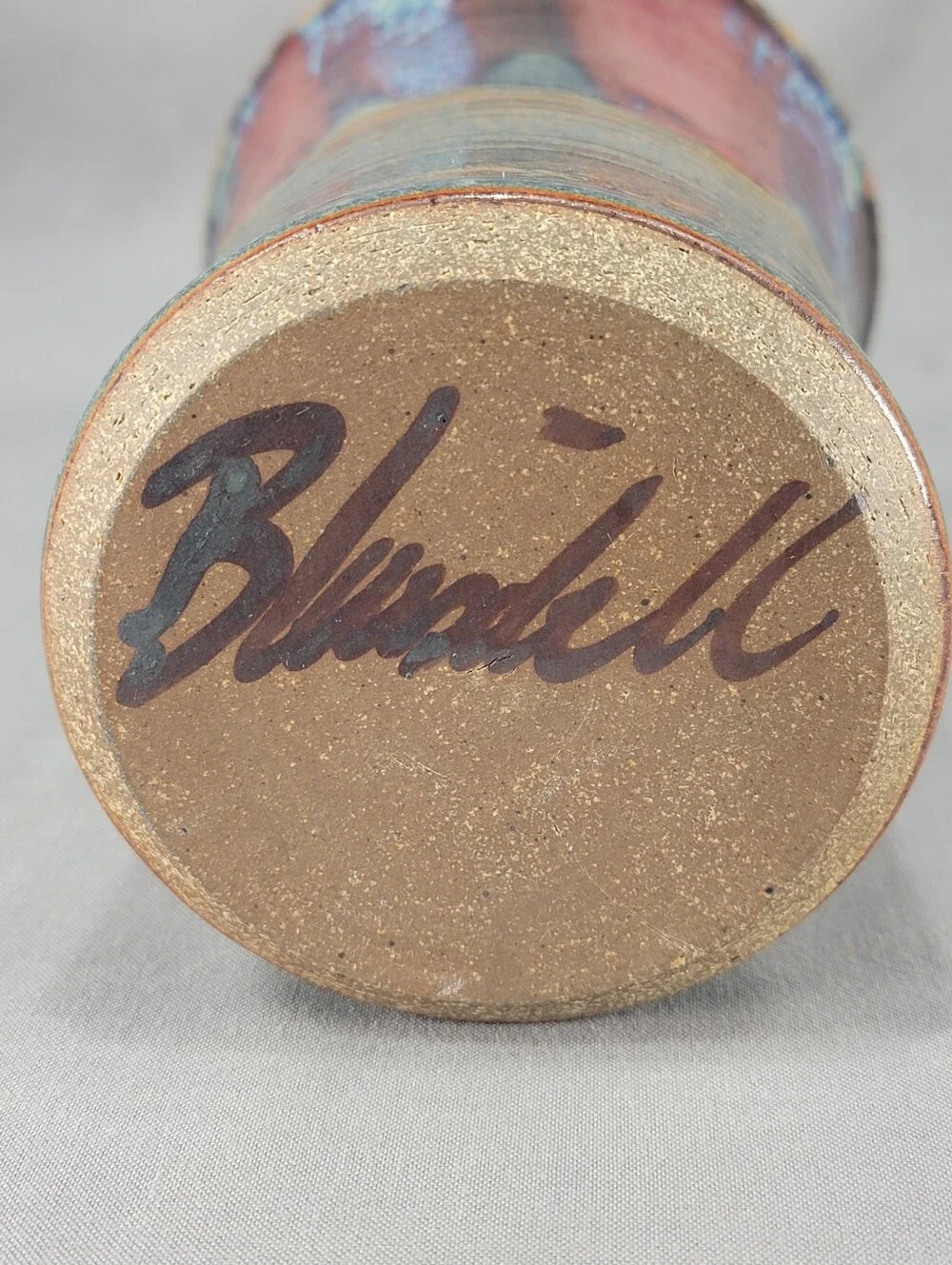 Nick Blaisdell Vase Stoneware Drip Glaze Dalton Ranch Pottery CO Handcrafted USA